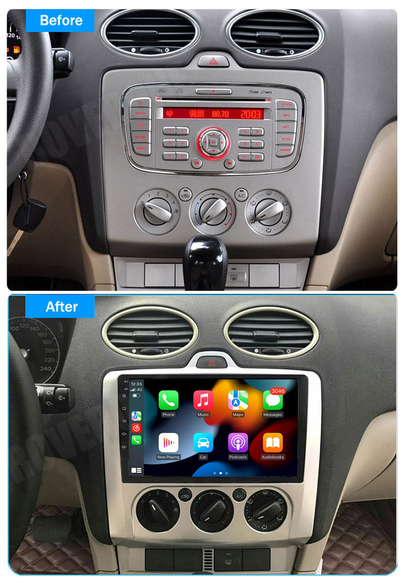 RoverOne Car Stereo Radio Bluetooth CarPlay GPS Navigation for Ford Focus 2 Mk 2 2004 - 2011 MT