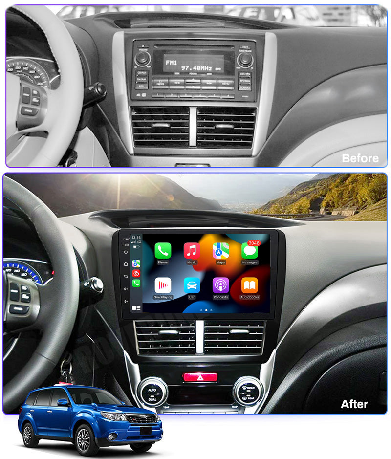 RoverOne Car Stereo Radio Bluetooth CarPlay GPS Navigation for Subaru Forester 3 SH 2007 - 2013 Impreza GH GE 2011