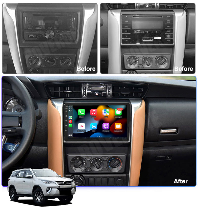 RoverOne Car Stereo Radio Bluetooth CarPlay GPS Navigation for Toyota Fortuner 2 2015 - 2020