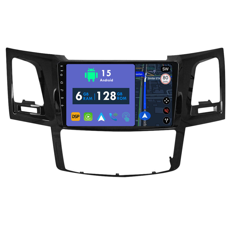 RoverOne Car Stereo Radio Bluetooth CarPlay GPS Navigation for Toyota Fortuner 1 AN50 AN60 Hilux Revo Vigo 2005 - 2014