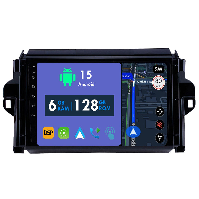 RoverOne Car Stereo Radio Bluetooth CarPlay GPS Navigation for Toyota Fortuner 2 2015 - 2020