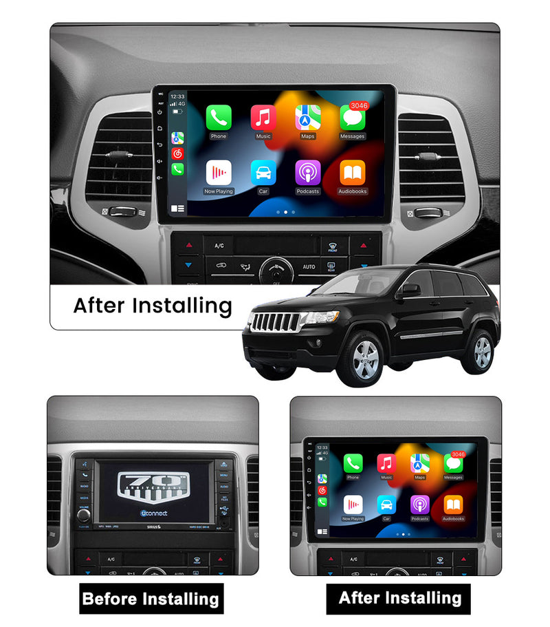 RoverOne Car Stereo Radio Bluetooth CarPlay GPS Navigation for Jeep Grand Cherokee WK2 2010 - 2013