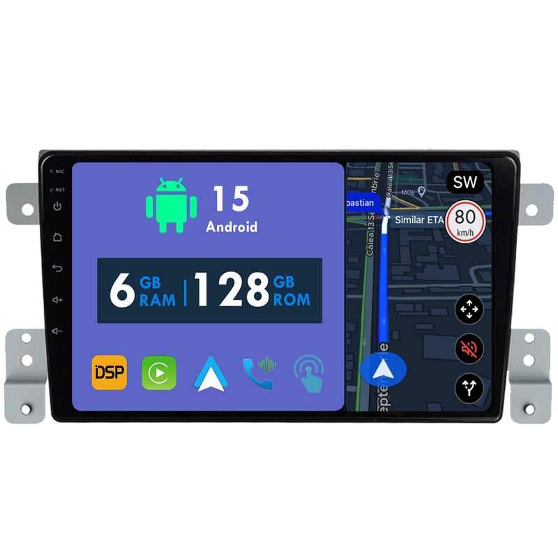 RoverOne Car Stereo Radio Bluetooth CarPlay GPS Navigation for Suzuki Grand Vitara 3 2005 - 2015