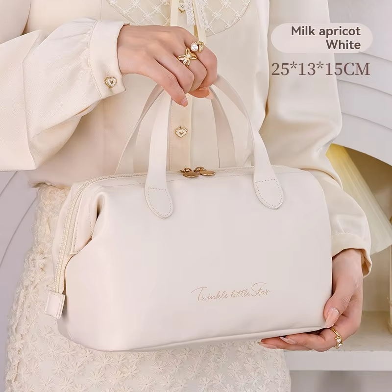 Large Capacity Travel Cosmetic Organizer Bag Multifunction PU Leather Travel Bag for Woman Toiletries
