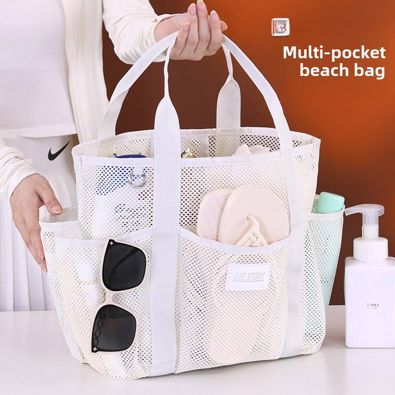 Summer Mesh Beach Bag-Large Capacity Portable Travel & Swimwear Storage for Beach Vacation