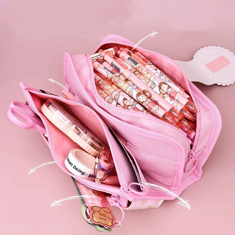 Skyward Multi-layer Cartoon Fabric Pencil Case Large Capacity Storage Multifunctional Student