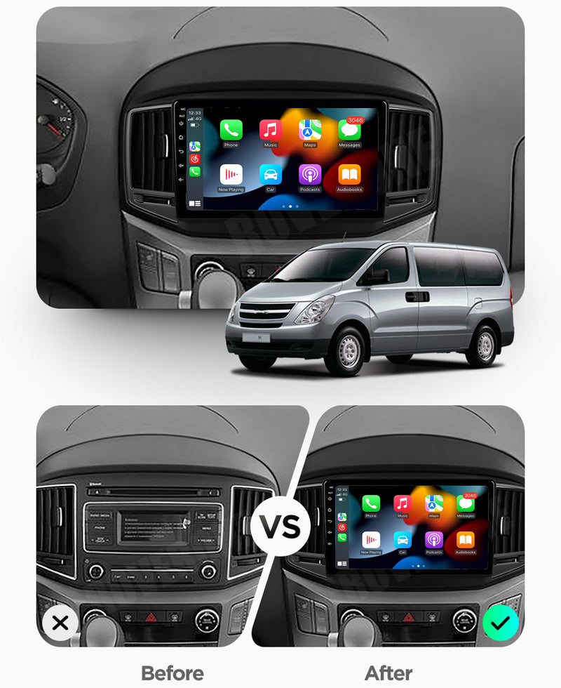 RoverOne Car Stereo Radio Bluetooth CarPlay GPS Navigation for Hyundai H1 II 2 TQ 2015 - 2021