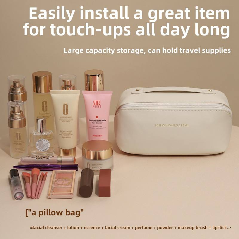 Large Capacity Partition Storage Makeup Bag Portable Deluxe Minimalist Travel Bag Toiletries Storage Bag