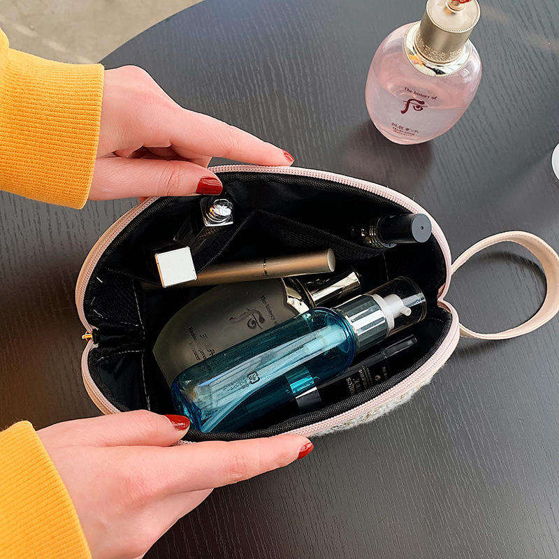 Fashion  Makeup Bag Convenient Large Capacity Simple Portable Canvas Cosmetic Bag