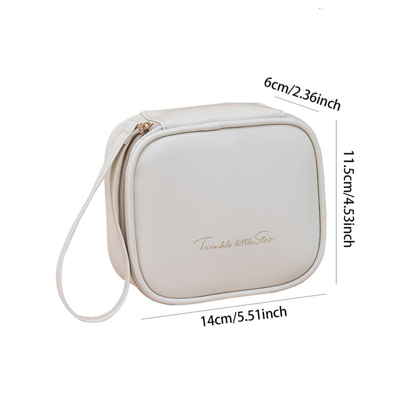 Portable Pocket Red Envelope Sanitary Napkin Bag PU Material Zipper Closure Sundry Digital Pattern Convenient Carry-on Storage