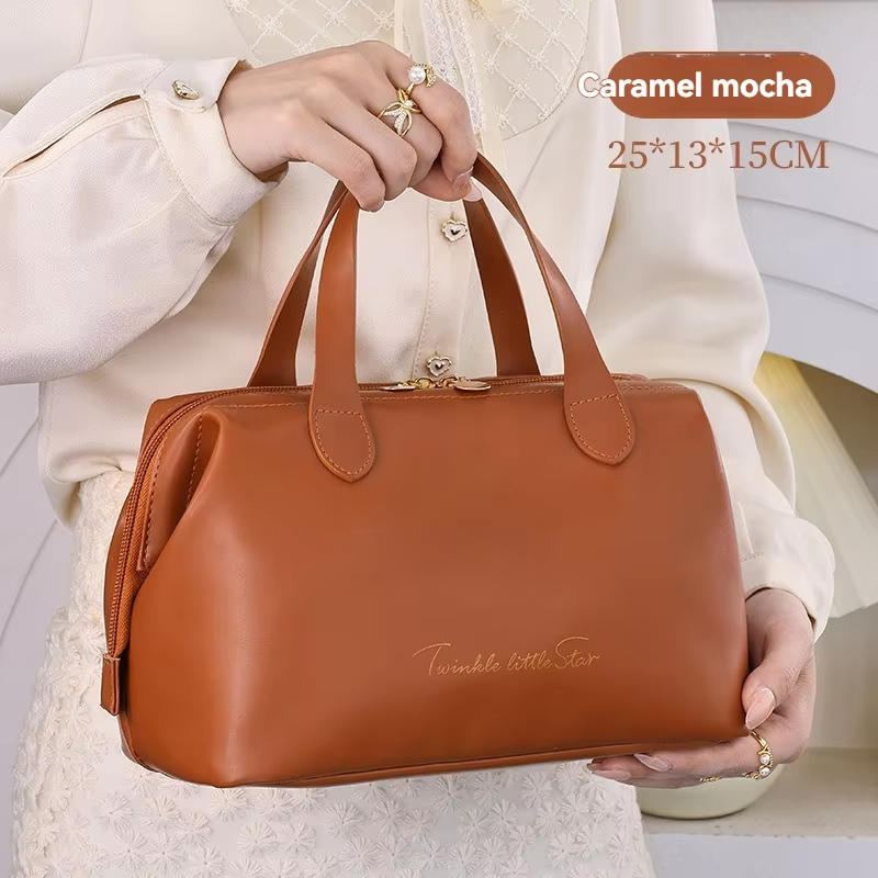 Large Capacity Travel Cosmetic Organizer Bag Multifunction PU Leather Travel Bag for Woman Toiletries