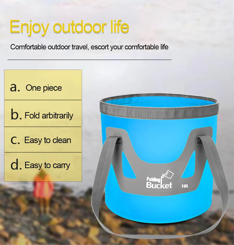 12L/20L Multifunction Folding Bucket Portable Outdoor Travel Foldable Water Bucket Bowl Sink Washing Bag Car Wash Bucket