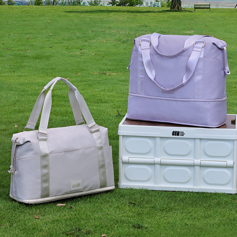 Wholesale Polyester Expandable Waterproof Luggage Bag with Dry Wet Separation Lightweight Travel Suitcase for Business Vacation