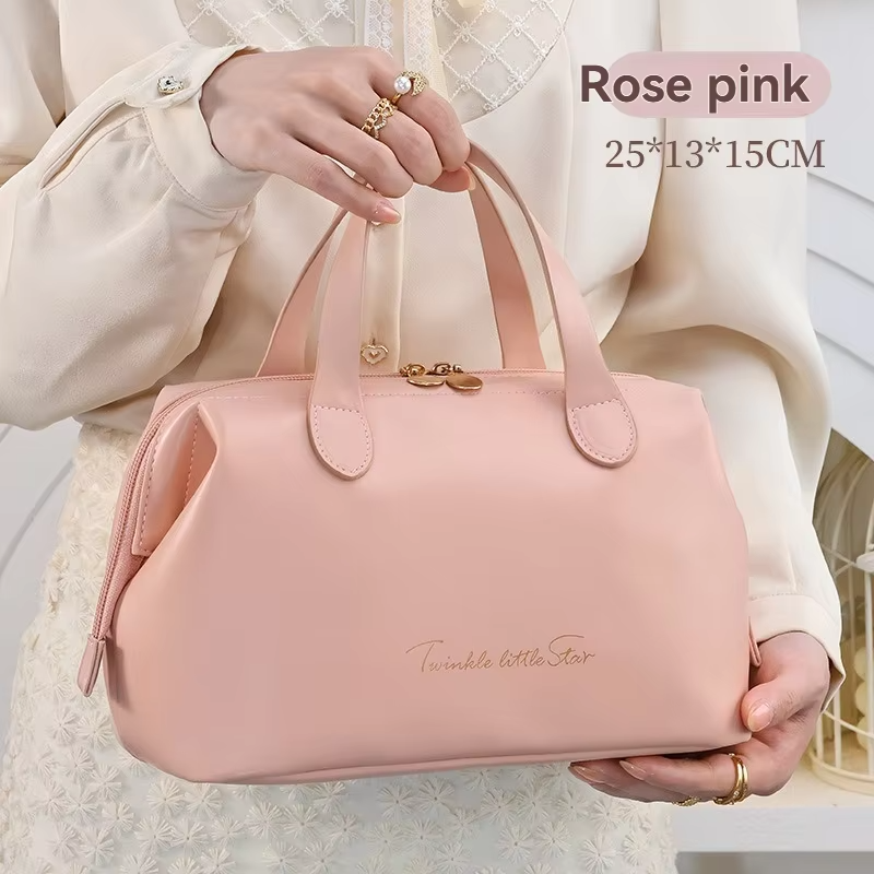 Large Capacity Travel Cosmetic Organizer Bag Multifunction PU Leather Travel Bag for Woman Toiletries