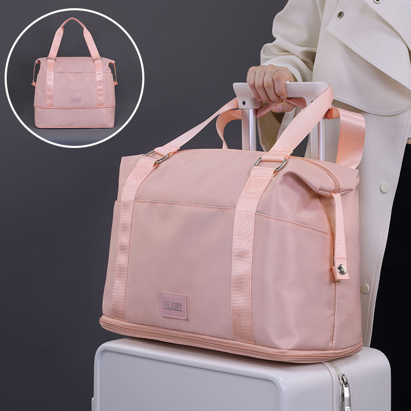 Wholesale Polyester Expandable Waterproof Luggage Bag with Dry Wet Separation Lightweight Travel Suitcase for Business Vacation