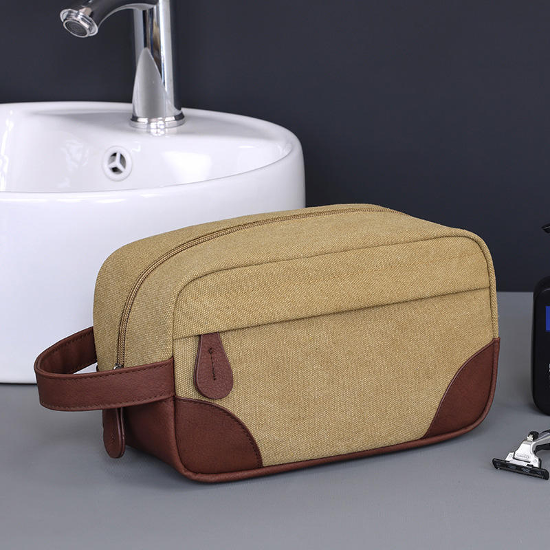Durable Wash Storage Bag Large Capacity Personalized Cosmetic Bag Business Men Travel Canvas Makeup Bag