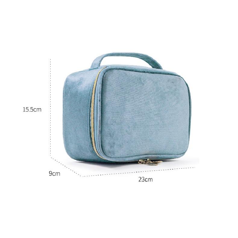 Luxury Velvet Pouch Bag Handle Soft Flannel Makeup Storage Organizer Logo England Style