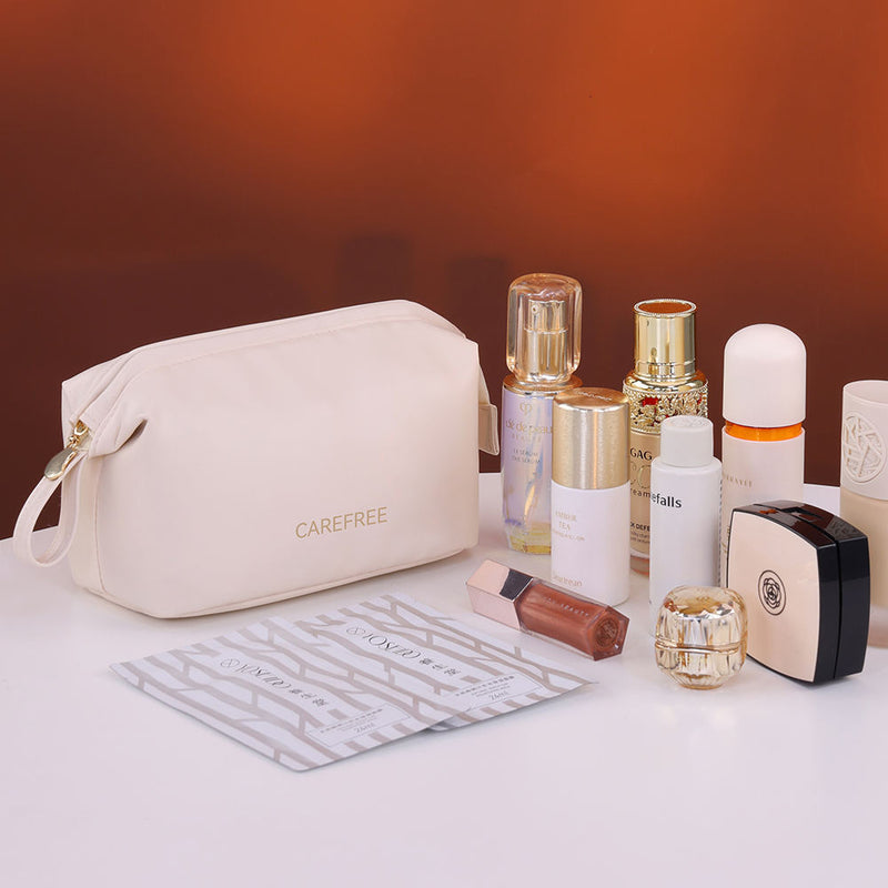 Waterproof Zipper Closure PU Material Makeup Pouch for Woman Spill Proof Interior Organizer Portable for Bag for Commute