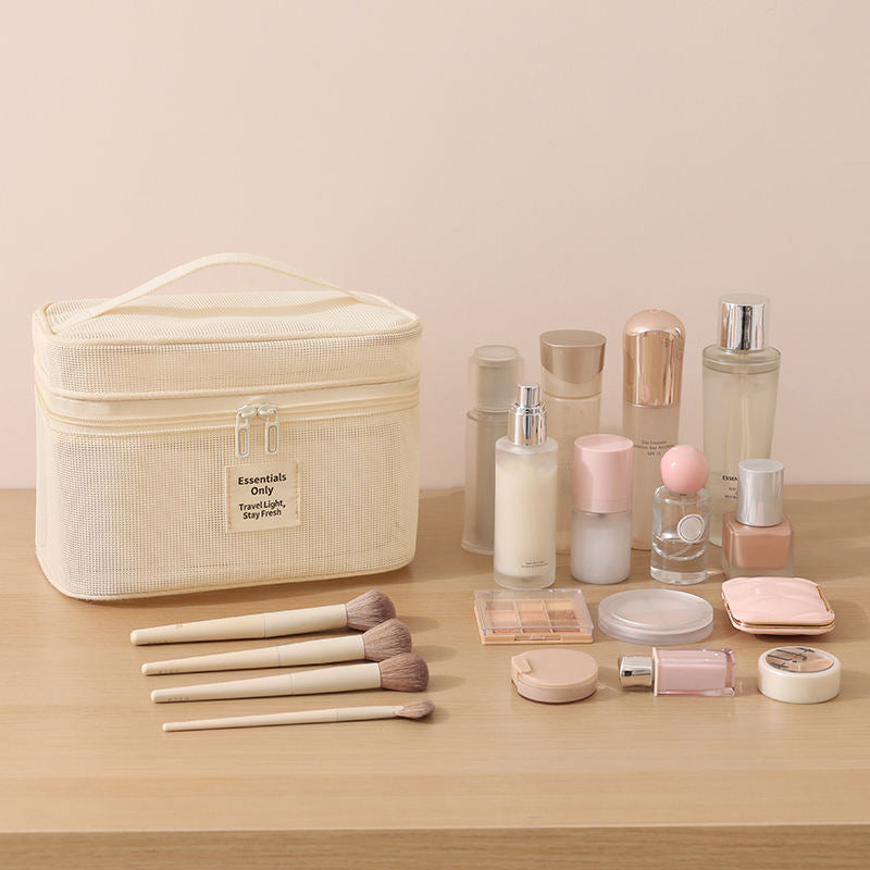 Durable Mesh Zipper Storage Bag for Cosmetic and Travel Portable Multi-functional for Bag