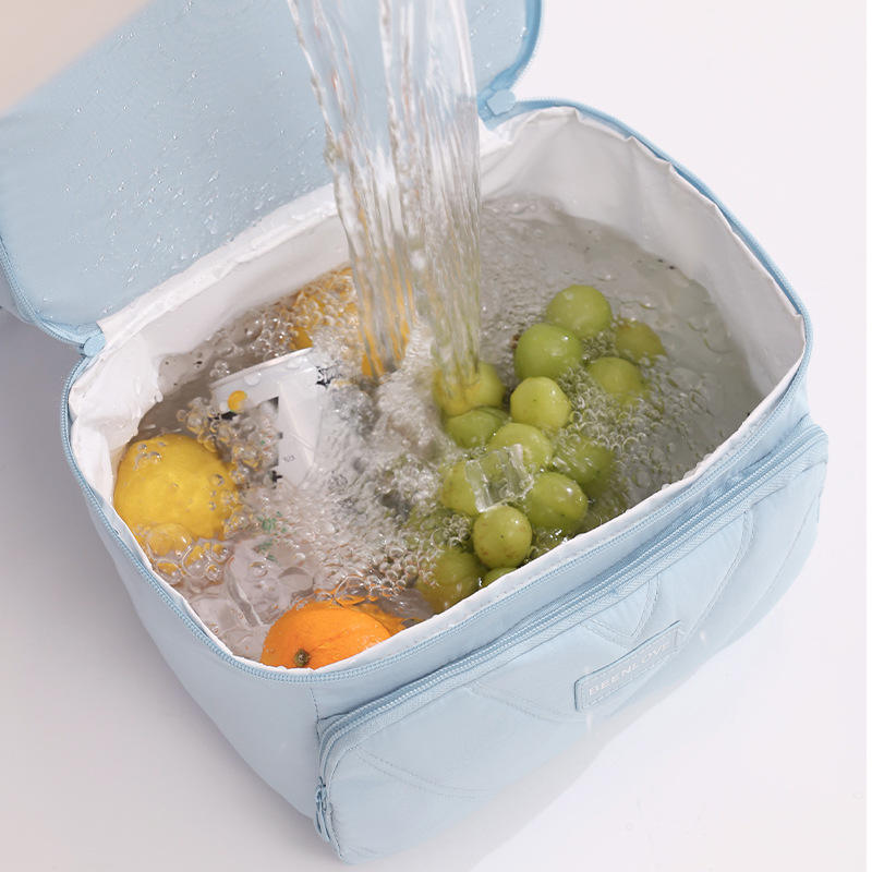 Double Layer Zipper Lunch Cooler Bag Cross-Border