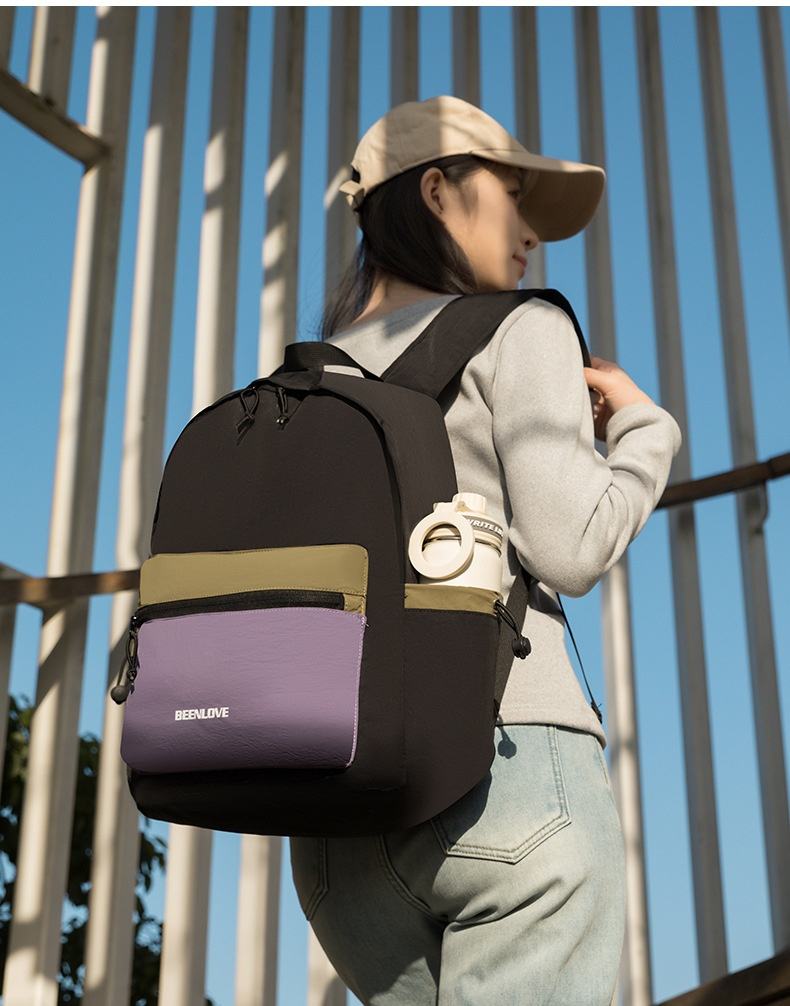 New Color-Block Nylon Unisex Super Lightweight Foldable Travel Hiking Bag
