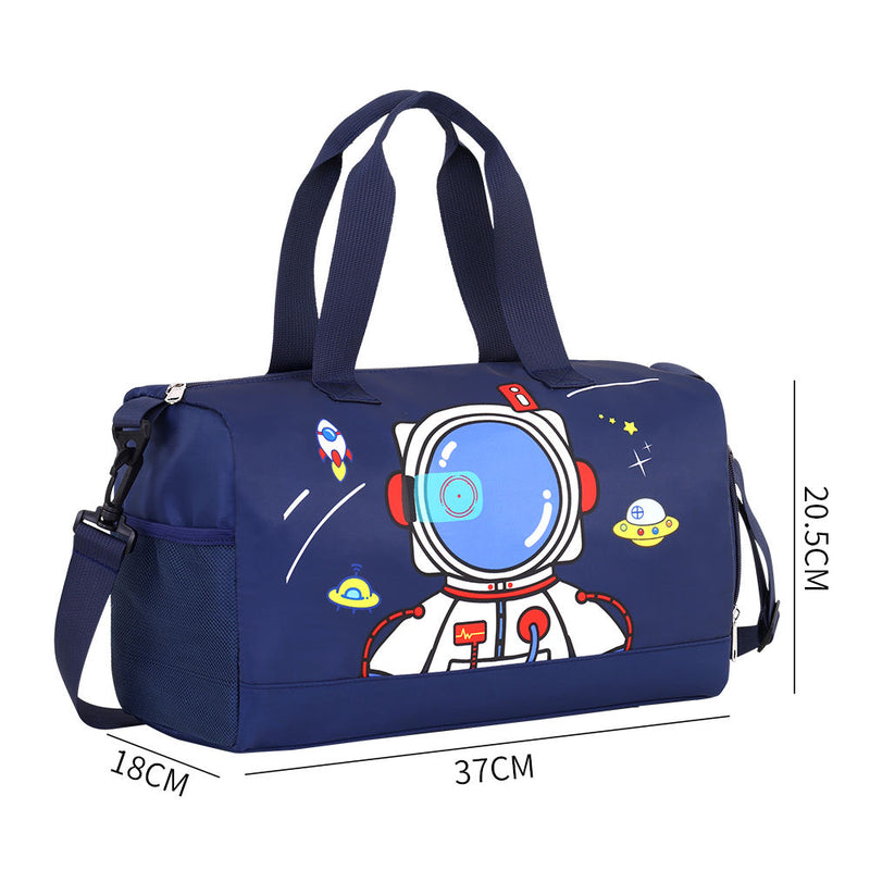 Kids Waterproof Swimming Backpack Colorful Cartoon Design Wet Dry Pockets Separate Shoe Storage Lightweight Beach Bag