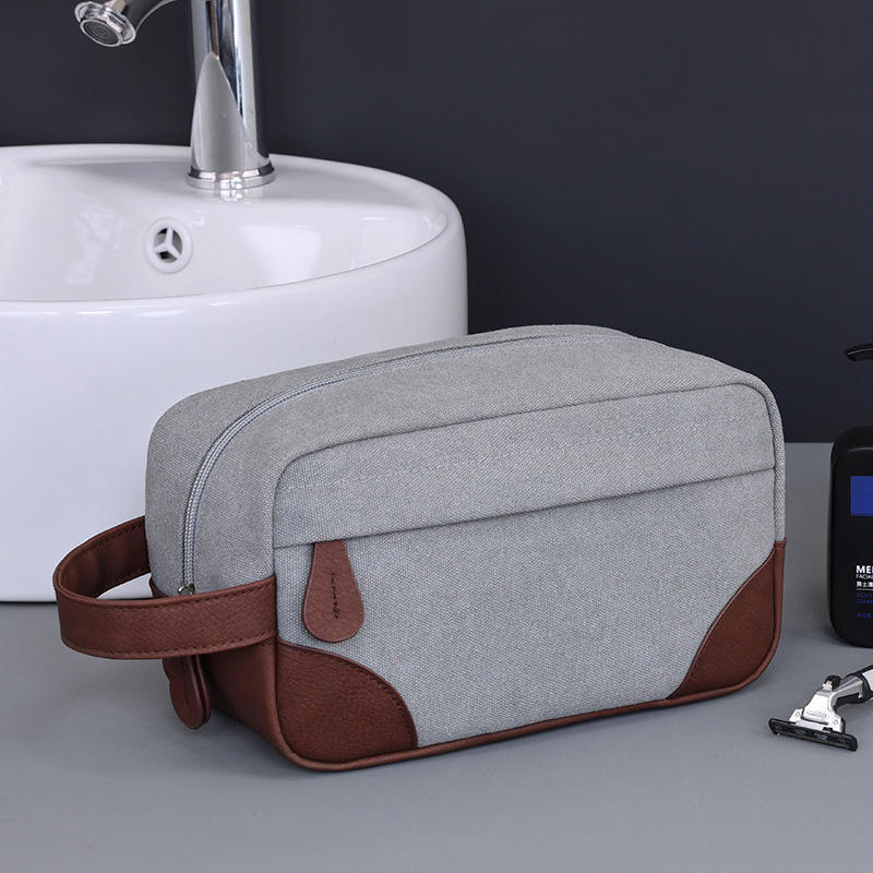 Durable Wash Storage Bag Large Capacity Personalized Cosmetic Bag Business Men Travel Canvas Makeup Bag