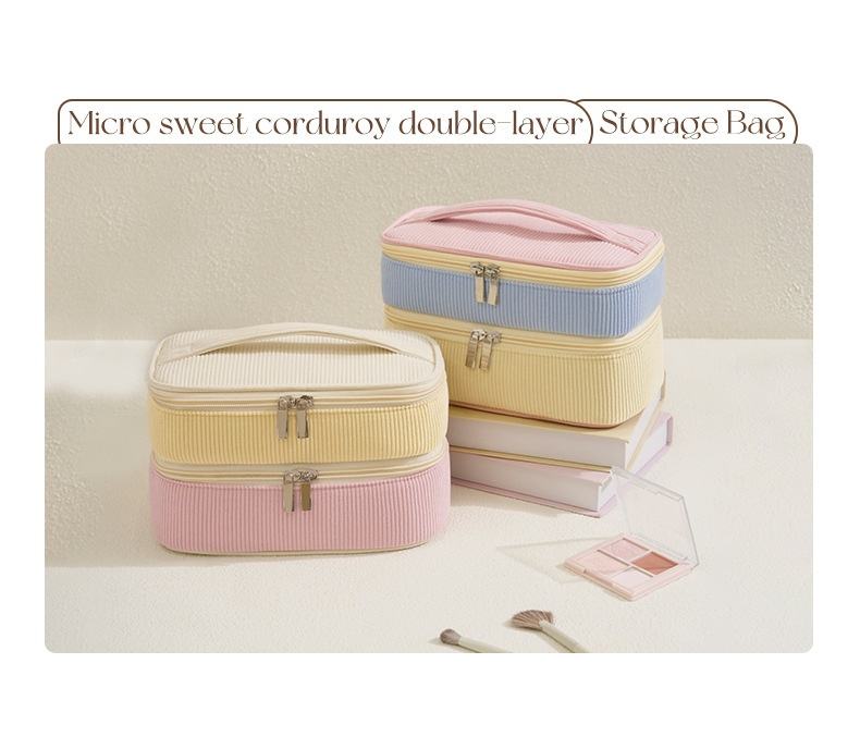 New Fashion Colorful Double-Layer Towel Cosmetic Bag