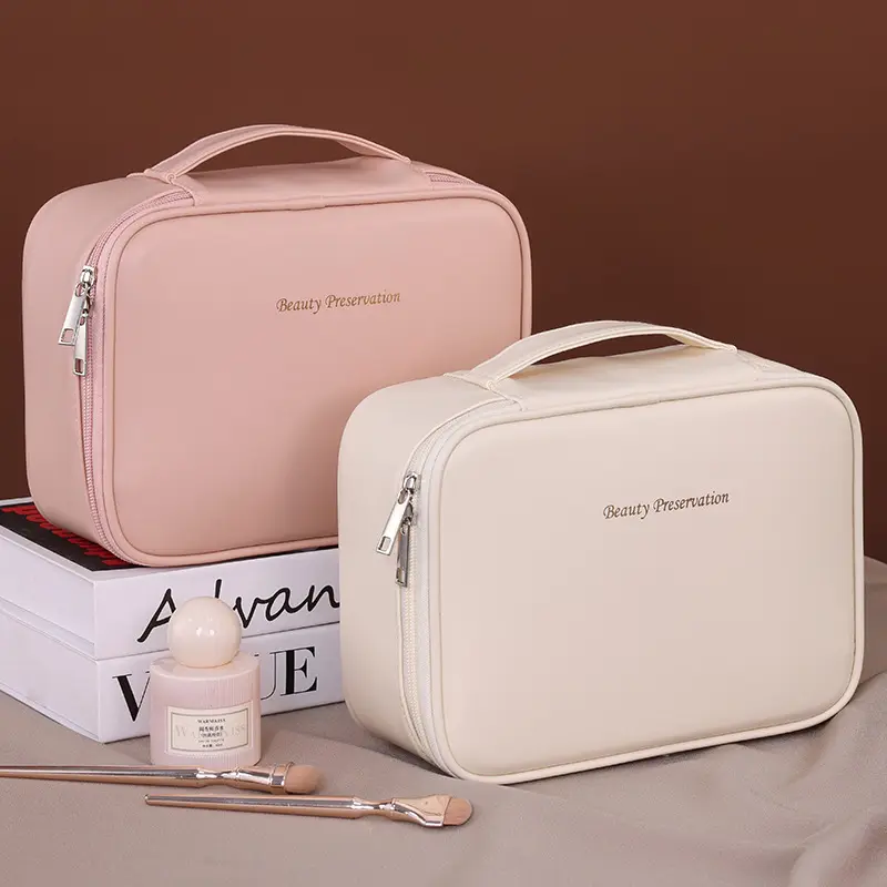 New Product Freely Split Towel Zipper Large Capacity High-End Feel Multi-Functional Cosmetic Organizer Bag Niche