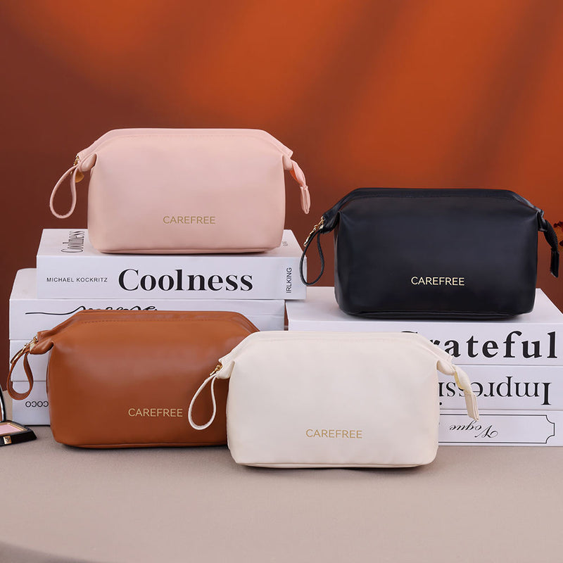 Waterproof Zipper Closure PU Material Makeup Pouch for Woman Spill Proof Interior Organizer Portable for Bag for Commute