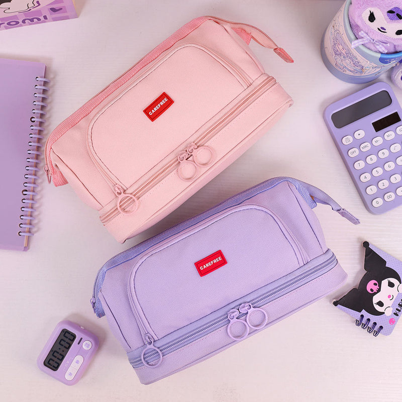 Premium Steel Wire Frame Extra Large Capacity School Stationery Organizer for Pens Markers Erasers Double Layer Pencil Case