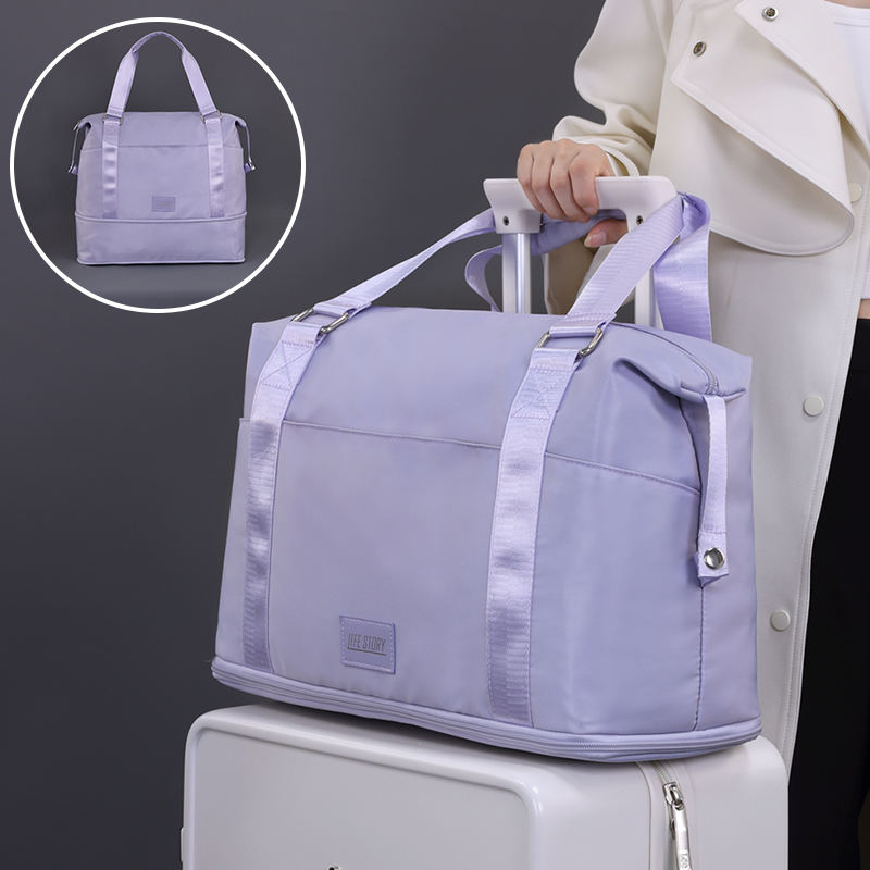 Wholesale Polyester Expandable Waterproof Luggage Bag with Dry Wet Separation Lightweight Travel Suitcase for Business Vacation