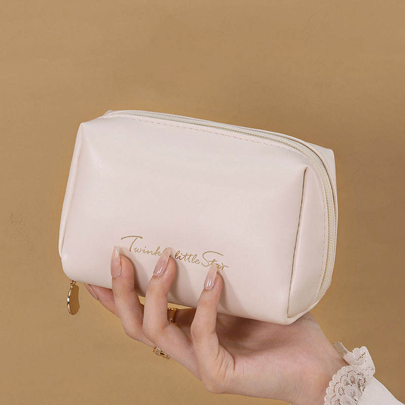 Travel Portable Water Resistant PU Leather Toiletry Bag Small Zipper Cosmetic Makeup Pouch for Woman Girls