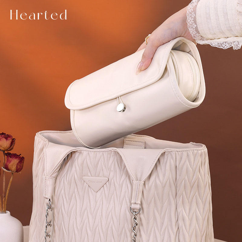 Gaohe New Product Fashion High-Value Open Leather Makeup Brush Storage Bag Multi-Functional Foldable Portable Professional