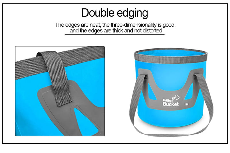 12L/20L Multifunction Folding Bucket Portable Outdoor Travel Foldable Water Bucket Bowl Sink Washing Bag Car Wash Bucket