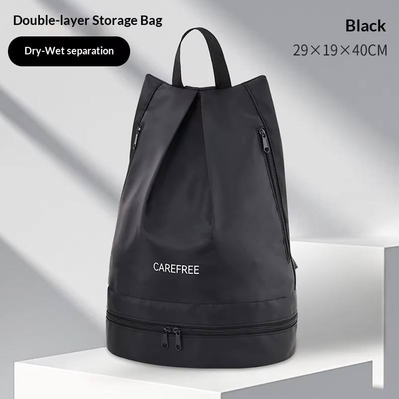 Waterproof Polyester Fashion Beach Backpack Zipper Multiple Compartments Separate Shoe Pocket Organized Unisex Design Swimming