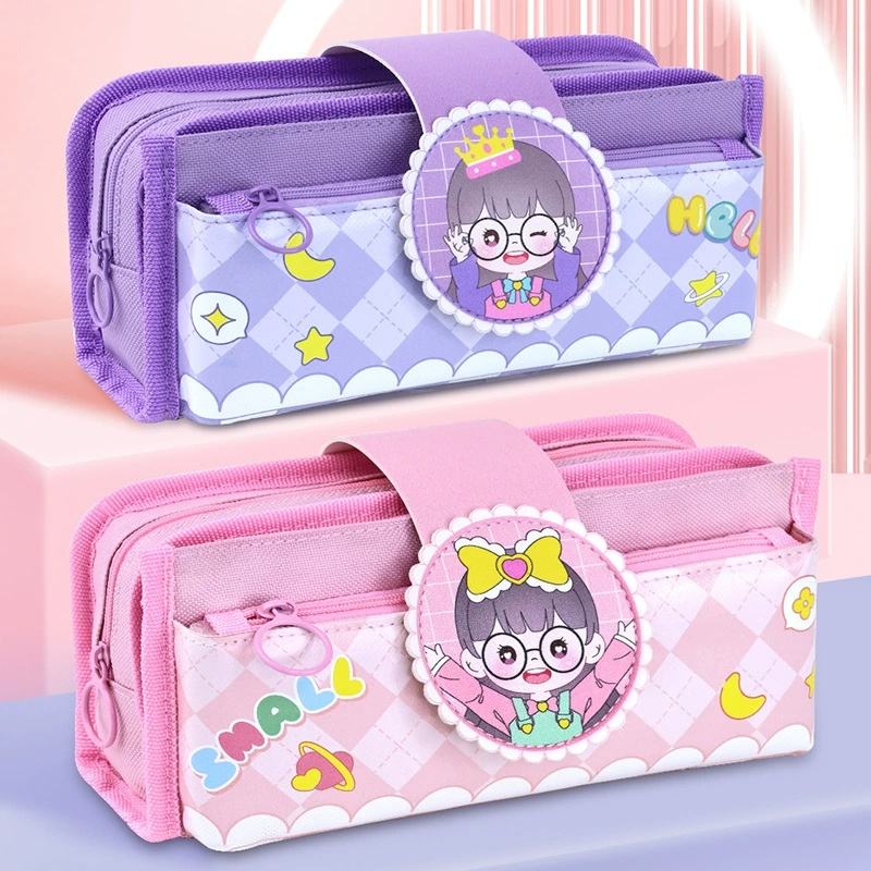 Skyward Multi-layer Cartoon Fabric Pencil Case Large Capacity Storage Multifunctional Student