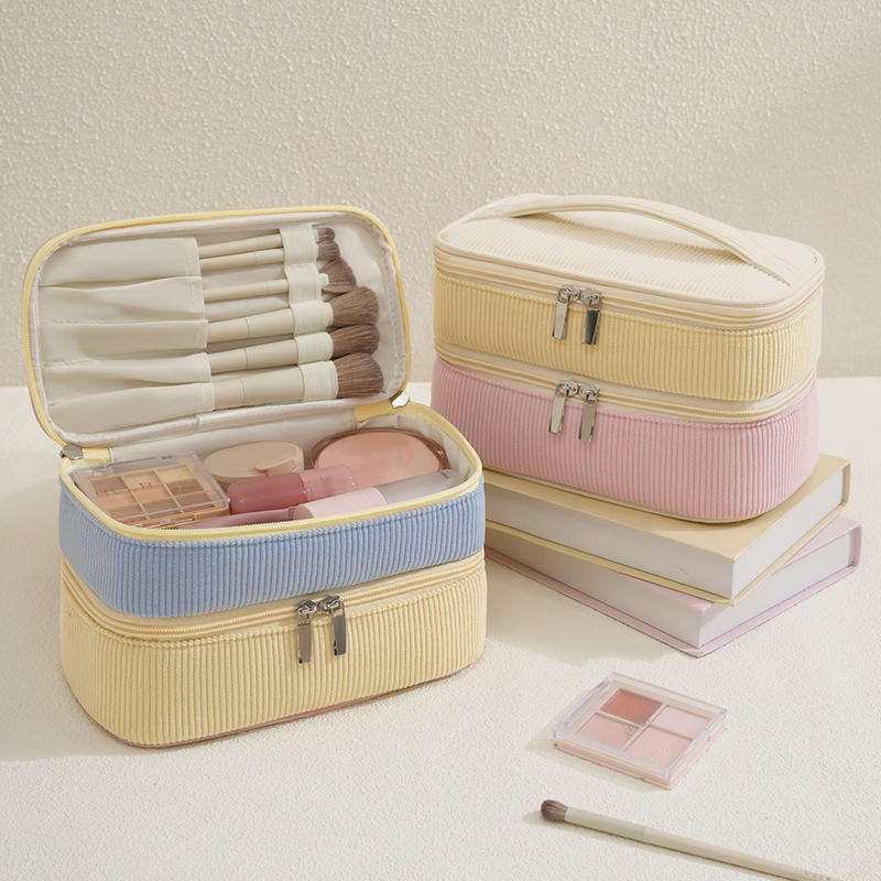 New Fashion Colorful Double-Layer Towel Cosmetic Bag