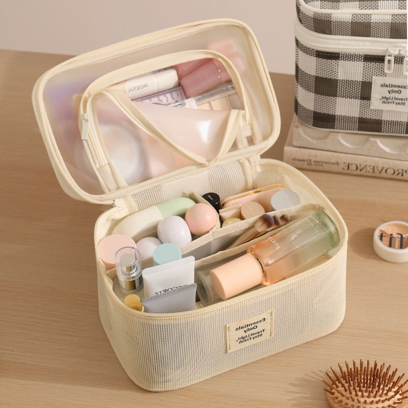 Durable Mesh Zipper Storage Bag for Cosmetic and Travel Portable Multi-functional for Bag