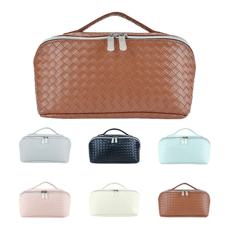 Style Fashionable Large-capacity Textured PU Leather Woven-pattern