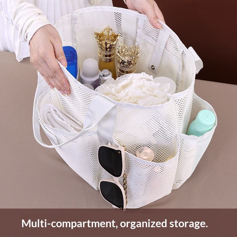 Summer Mesh Beach Bag-Large Capacity Portable Travel & Swimwear Storage for Beach Vacation