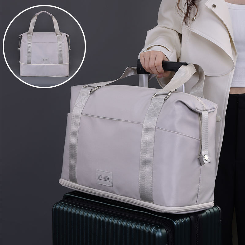 Wholesale Polyester Expandable Waterproof Luggage Bag with Dry Wet Separation Lightweight Travel Suitcase for Business Vacation