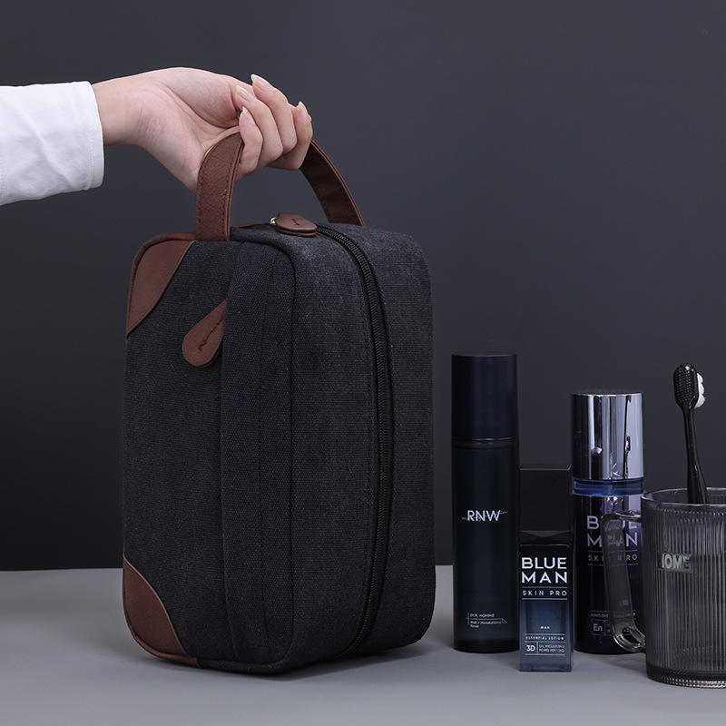 Durable Wash Storage Bag Large Capacity Personalized Cosmetic Bag Business Men Travel Canvas Makeup Bag