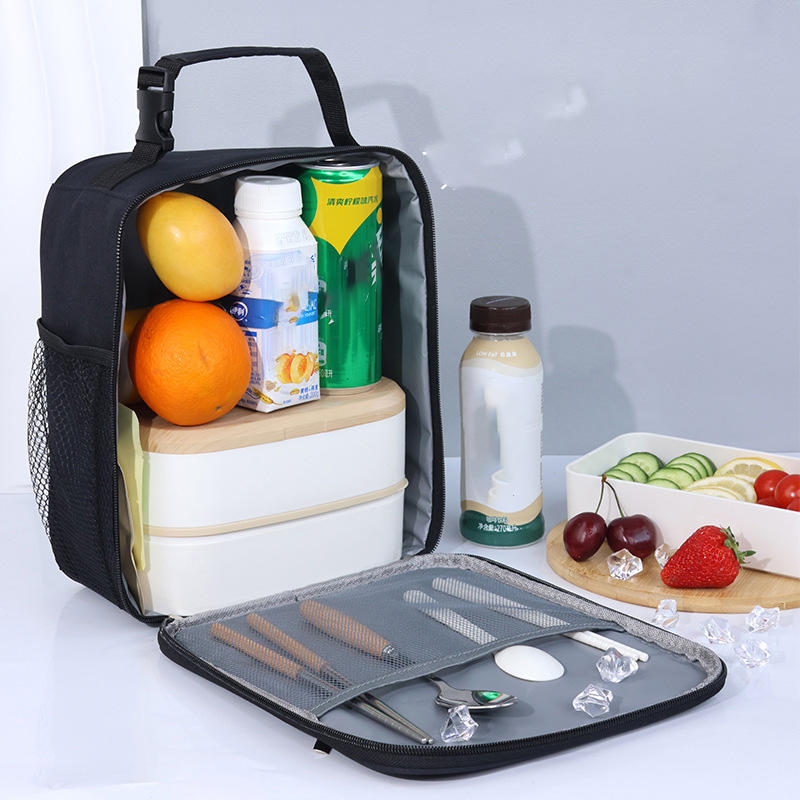 Minimalist Large Capacity Waterproof Insulated Lunch Tote Bag Secure Closure Easy Clean Design Office School Picnic