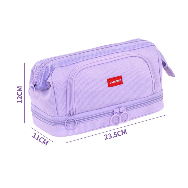 Premium Steel Wire Frame Extra Large Capacity School Stationery Organizer for Pens Markers Erasers Double Layer Pencil Case