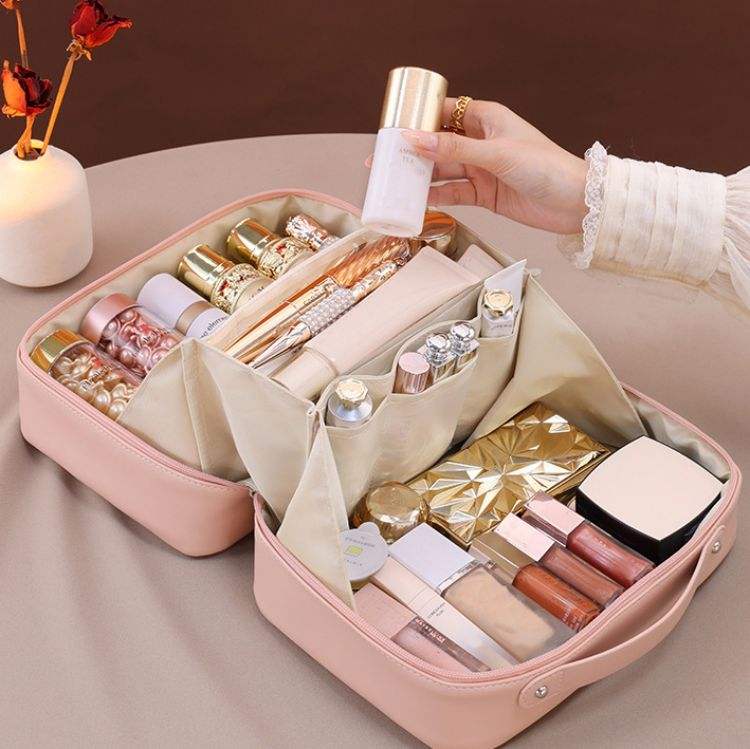 Hot Selling Luxury PU Material Travel Makeup Bag Waterproof