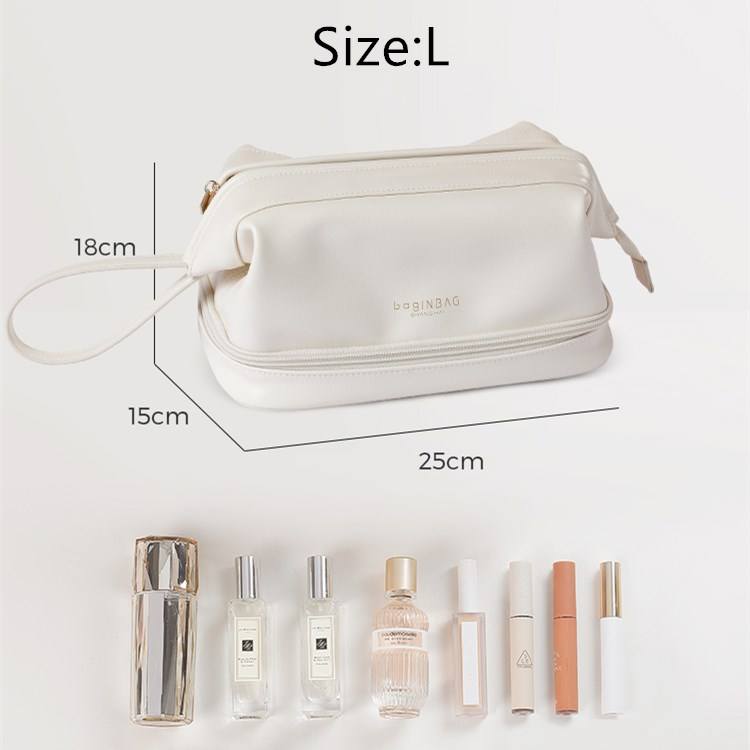 Double Makeup Bag Large Capacity High Appearance Level Portable Convenient Toiletry Bag Travel Makeup Brush Makeup Storage Bag