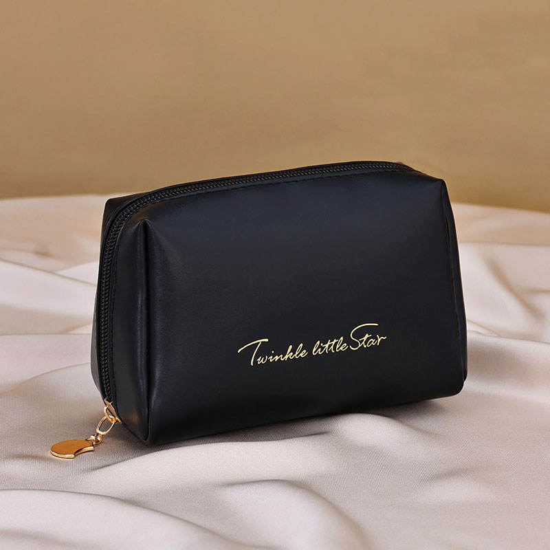 Travel Portable Water Resistant PU Leather Toiletry Bag Small Zipper Cosmetic Makeup Pouch for Woman Girls