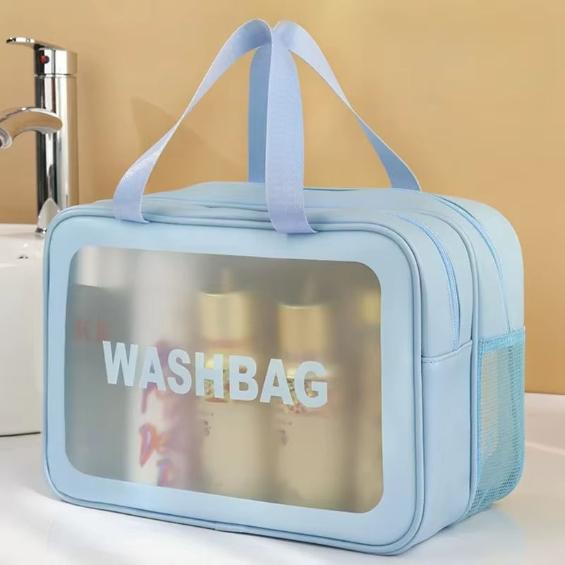 Portable Makeup Toiletry Bag Dry Wet Separation Transparent Storage Travel Fitness Swimming Essentials
