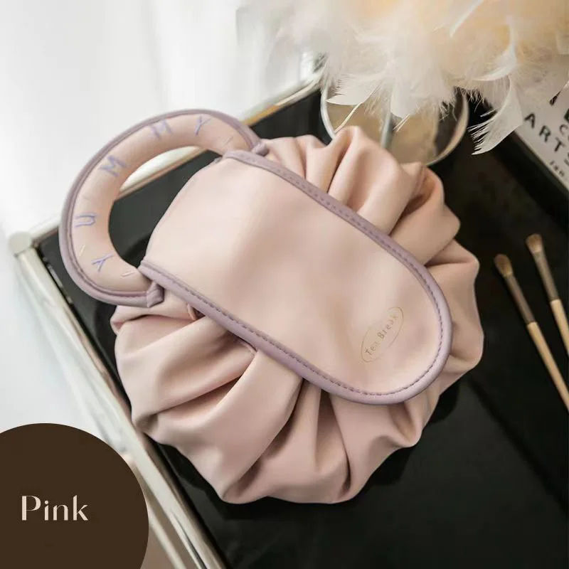 Woman Portable Makeup Organizer Bag Drawstring Large Capacity Cosmetic Storage Pouch for Daily Use Multipurpose Storage Bags